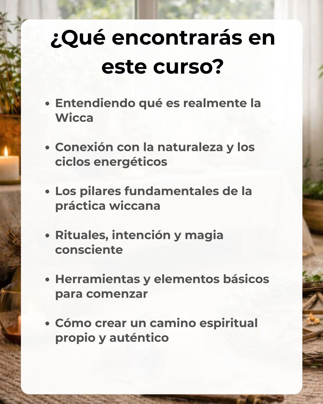 Curso de Introducción a la Wicca: descubre tu camino sagrado